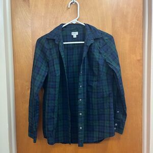 J. Crew Casual Plaid Shirt - Navy and Forest